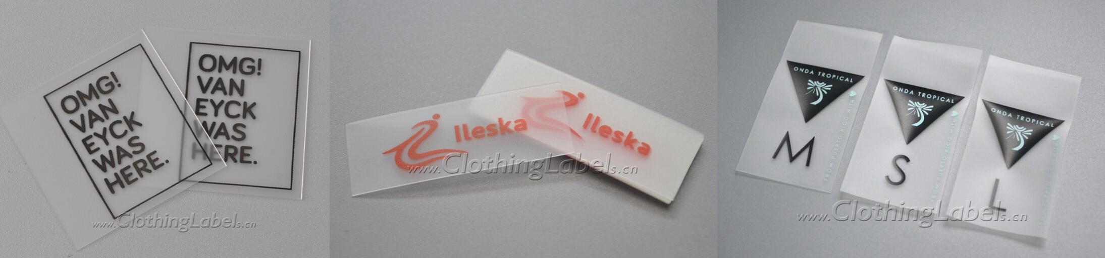 TPU Clear clothing labels