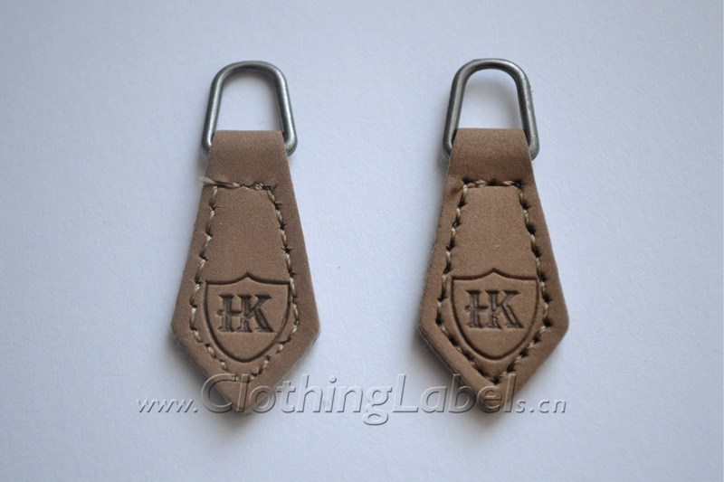 Professional Custom PU Leather Zipper Pullers For Clothing Suppliers