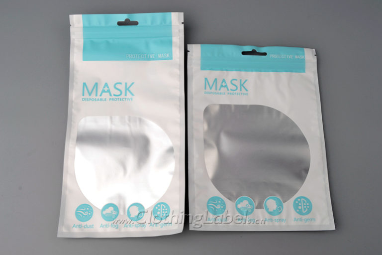 Face mask packaging of plastic bags ClothingLabels.cn
