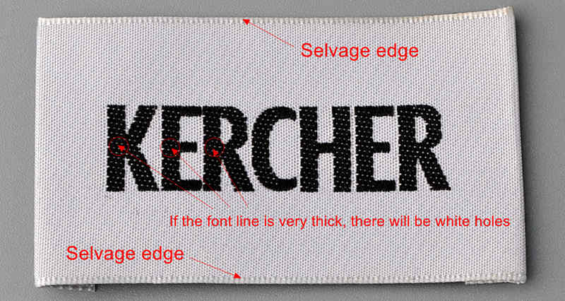 Selvage woven label