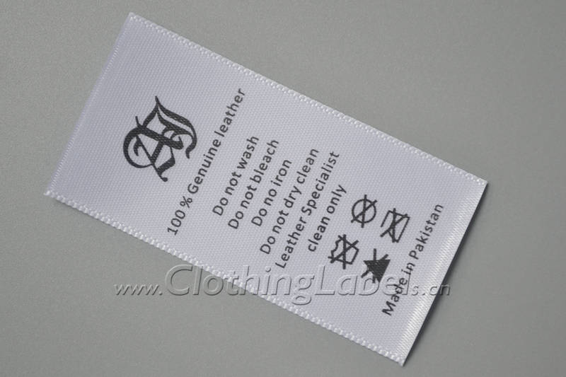 Satin care label for garments | ClothingLabels.cn