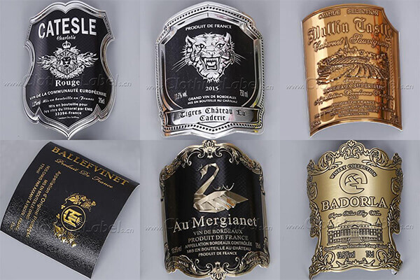 image of metal wine labels