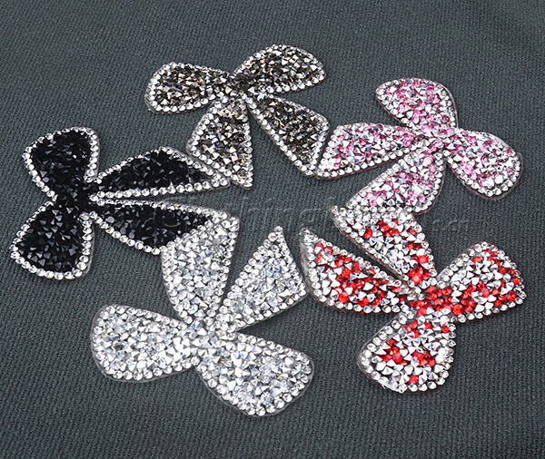 Supply custom rhinestone iron on patches for clothing