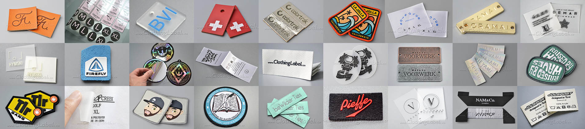 Custom clothing labels samples