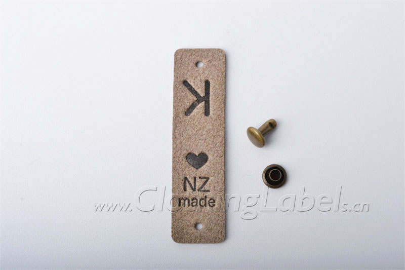 Custom Tags for Knits and Crochet, Faux Leather Labels for Handmade Items,  Leather Tags With Rivets, Tags for Knitted Hats 